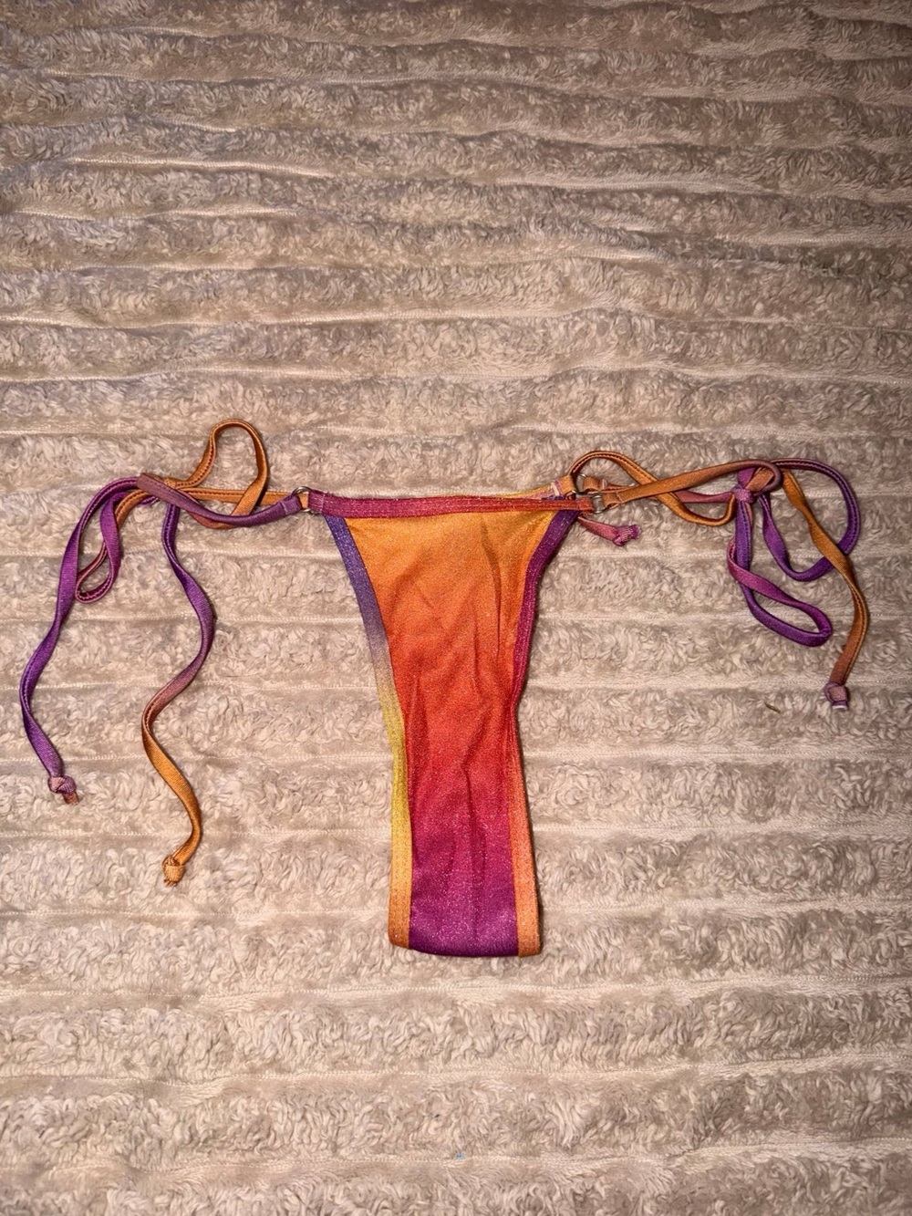Gradient Triangle String Bikini - Purple & Orange - Picture 7 of 8